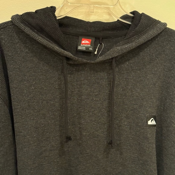 NWT Quiksilver Hoodie/Navy Blue/XXL/Long Sleeve/60% Cotton/Waffle Knit/Thermal - Picture 2 of 8
